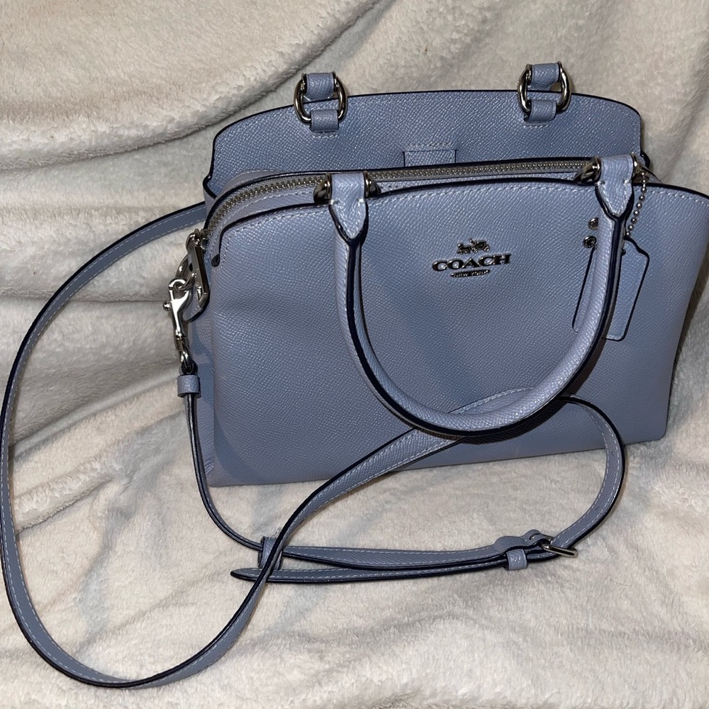 Coach Mini Lillie Carryall in Powder Blue EUC